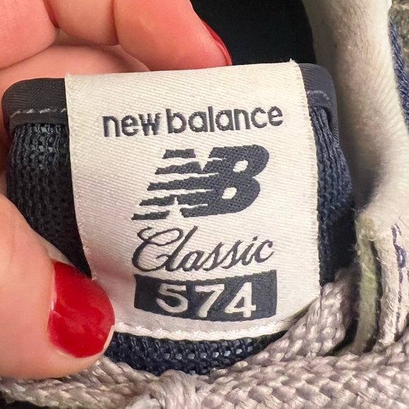 New Balance 574 Navy Sneakers - Picture 9 of 12